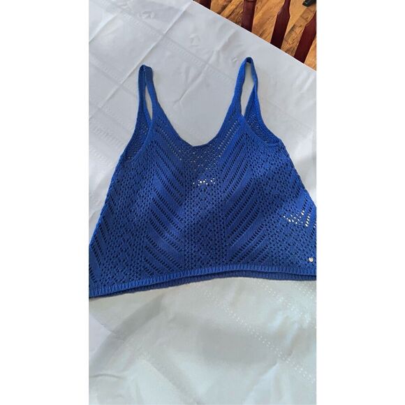 ABERCROMBIE & FITCH BLUE CROCHET TANK TOP SIZE S - Picture 3 of 11